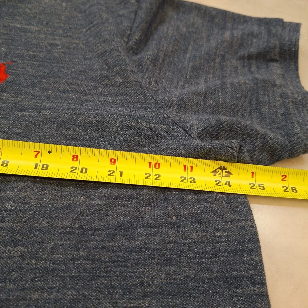 Polo Ralph Lauren Polo Shirt Men XXL Heather Blue Custom Fit Cotton Short Sleeve